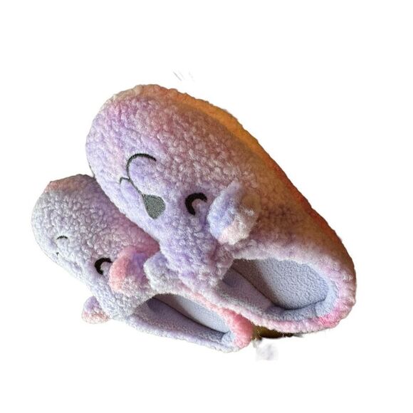 Totes Toasties Kids' Teddy Bear  Purple Fleece Slippers MD Size 13-1 - Picture 12 of 14